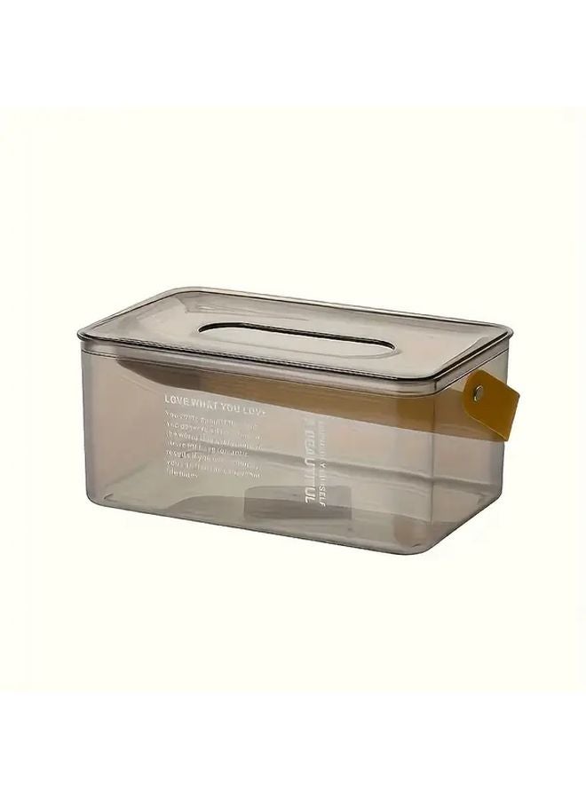 Transparent Blue Modern Minimalist Tissue Box Holder Acrylic Dispenser For Living Room Bathroom Office - Image 2